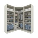 Ver imagem 2 de Guarda-roupa Modulado 189,5 X 189,5cm de Canto com Espelho 6 Portas 3 Gavetas Seletto Henn - Areia H