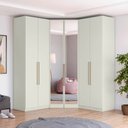 Ver imagem 1 de Guarda-roupa Modulado 189,5 X 189,5cm de Canto com Espelho 6 Portas 3 Gavetas Seletto Henn - Areia H