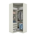 Ver imagem 4 de Guarda-roupa Modulado 189,5 X 189,5cm de Canto com Espelho 6 Portas 3 Gavetas Seletto Henn - Areia H