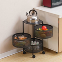 Ver imagem 1 de Fruteira C/ Rodinhas 3 Andares Articulada Preto Compacta