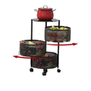 Ver imagem 2 de Fruteira C/ Rodinhas 3 Andares Articulada Preto Compacta