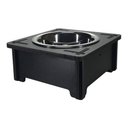 Ver imagem 1 de Comedouro Bebedouro Cachorro Gato MDF Tigela Inox 480ml 6cm Preto