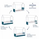 Ver imagem 3 de Cama Infantil Montessoriana sem Colchão com Cama Auxiliar Branco/Azul Secreto - Completa Móveis