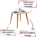 Ver imagem 6 de Mesa de Jantar Industrial Off White 4 Lugares Tampo 90x90 Pés em Madeira