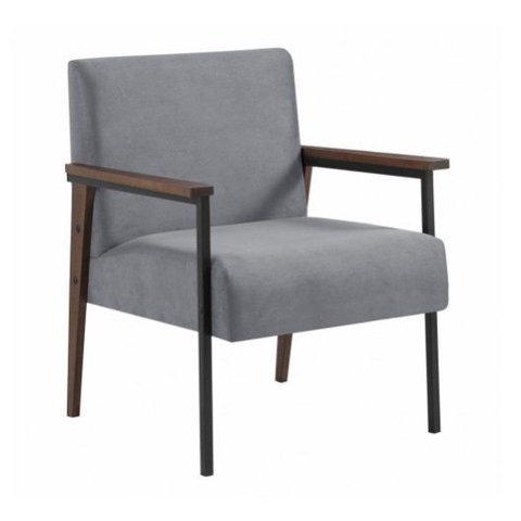 Poltrona Decorativa Fontana Cinza Graffite