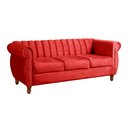 Ver imagem 2 de Sofá Chesterfield Realeza 3 Lugares Decoração Retrô - Suede Vermelho