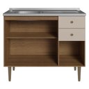Ver imagem 7 de Balcão Gabinete com Pia 3 Portas e 1 Gaveta 105cm Rustic/crema Gourmet Madesa