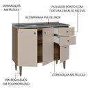 Ver imagem 4 de Balcão Gabinete com Pia 3 Portas e 1 Gaveta 105cm Rustic/crema Gourmet Madesa