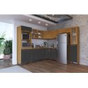 Ver imagem 1 de COZINHA COMPLETA PREDILLETA ALINE MODULADA 9 PECAS 517 CM 15 PORTAS 3 GAVETAS COM TAMPO FREIJO CHUMB