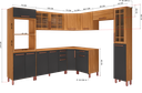 Ver imagem 3 de COZINHA COMPLETA PREDILLETA ALINE MODULADA 9 PECAS 517 CM 15 PORTAS 3 GAVETAS COM TAMPO FREIJO CHUMB