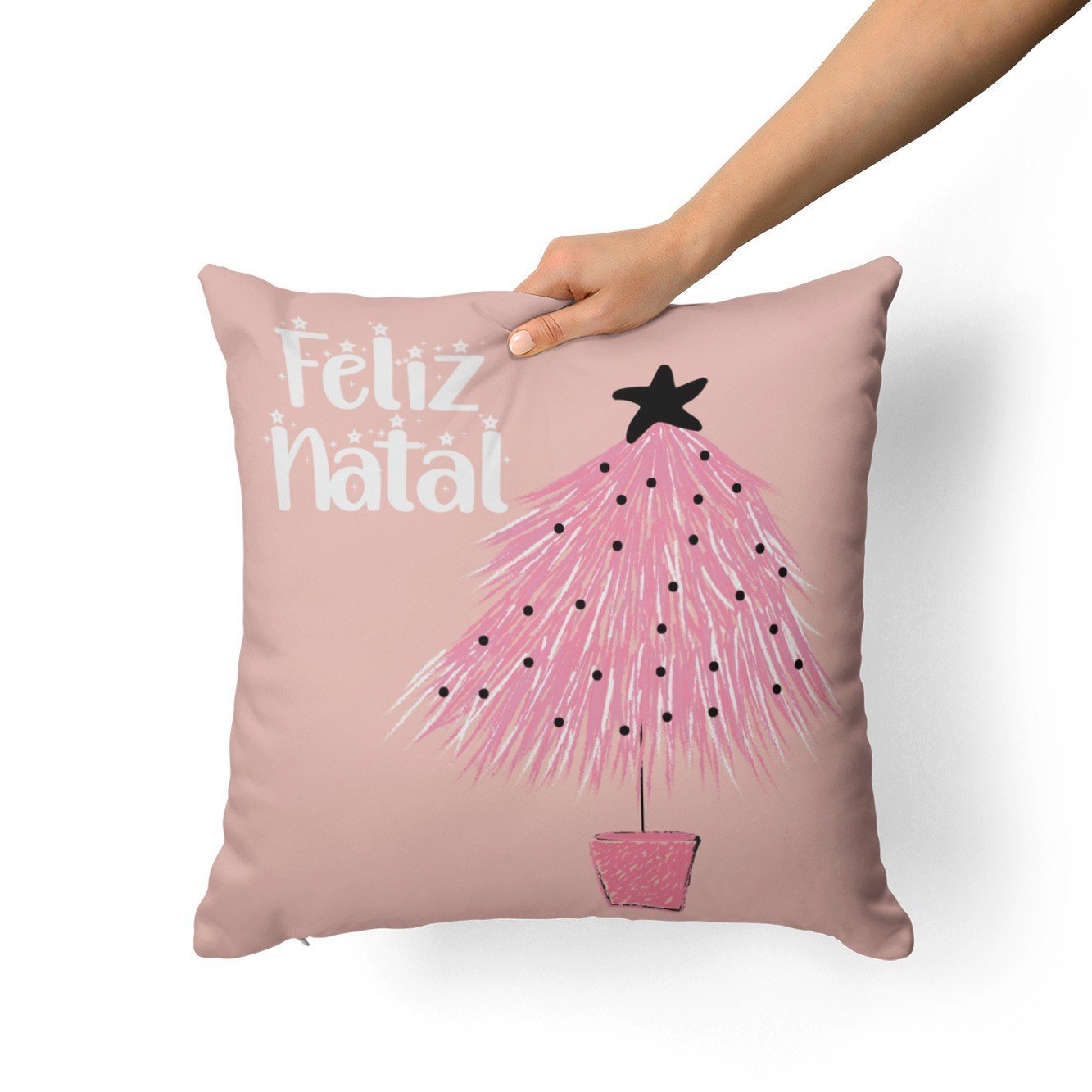 Kit Com 4 Capas Para Almofadas Decorativas Natal Rosa - 7