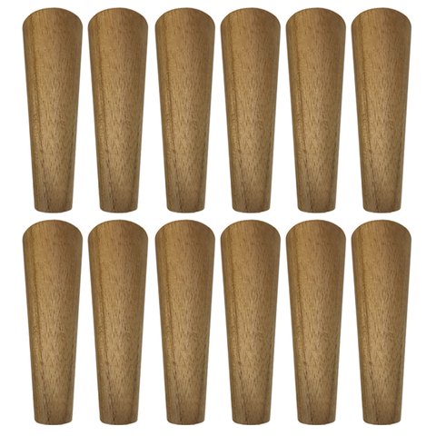 Kit 12 Pés De 35 Cm Cônico Retrô Para Móveis Pé Palito