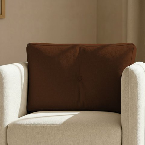 Almofada Decorativa Aviv Cheia com Zíper 35x56 Linho para Sofá Poltrona Fibra Siliconada Terracota