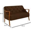Ver imagem 4 de Kit Namoradeira 135cm e 2 Poltronas Decorativas Capitonê Lapa M22 Veludo Marrom - Mpozenato