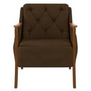 Ver imagem 5 de Kit Namoradeira 135cm e 2 Poltronas Decorativas Capitonê Lapa M22 Veludo Marrom - Mpozenato