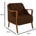 Ver imagem 3 de Kit Namoradeira 135cm e 2 Poltronas Decorativas Capitonê Lapa M22 Veludo Marrom - Mpozenato