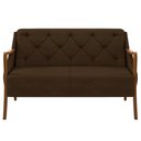 Ver imagem 6 de Kit Namoradeira 135cm e 2 Poltronas Decorativas Capitonê Lapa M22 Veludo Marrom - Mpozenato