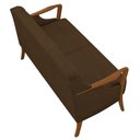 Ver mais imagens de Kit Namoradeira 135cm e 2 Poltronas Decorativas Capitonê Lapa M22 Veludo Marrom - Mpozenato