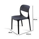 Ver imagem 3 de Cadeira Zoe Preta em Polipropileno Moderna Mobília