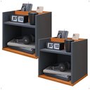 Ver imagem 1 de Kit 2 Mesas Cabeceira Madri Mesinha Suspensa Lateral Cama Decoração Quarto Prateleira Divisória-