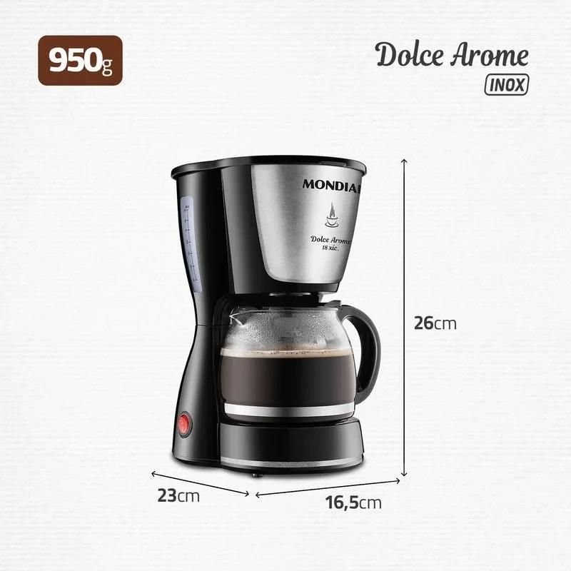 Cafeteira Elétrica Dolce Arome Inox 18 Xícaras 550w Mondial - 6
