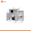Ver imagem 5 de Armário Organizador para Sala 2 Portas com Nicho Superior Preto – Estante Decorativa