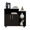 Ver imagem 4 de Armário Organizador para Sala 2 Portas com Nicho Superior Preto – Estante Decorativa