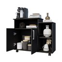 Ver imagem 3 de Armário Organizador para Sala 2 Portas com Nicho Superior Preto – Estante Decorativa