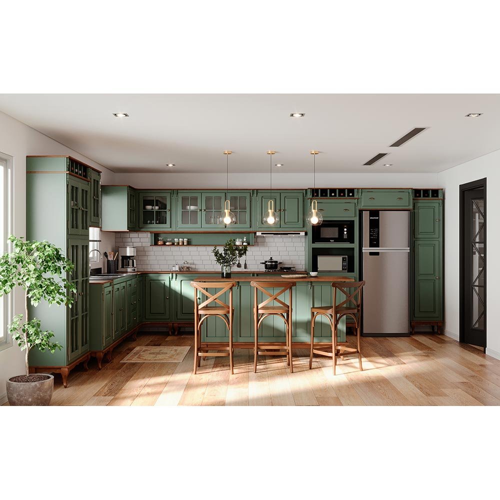 Cozinha Completa Hannover M503 Linz Laca - Verde Musgo - 2