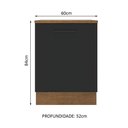 Ver imagem 2 de Balcão Madesa Agata 60cm com 1 Porta Rustico Preto