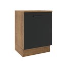 Ver imagem 1 de Balcão Madesa Agata 60cm com 1 Porta Rustico Preto