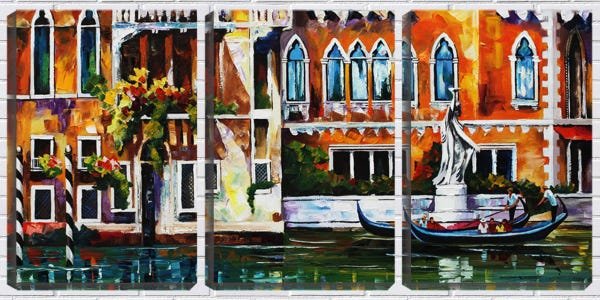 Quadro canvas 55x110 gôndolas de Veneza arte