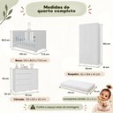 Ver mais imagens de Quarto de Bebê Completo com Berço Americano 3 em 1 e Colchão Incluso Flor Multimóveis MP4953