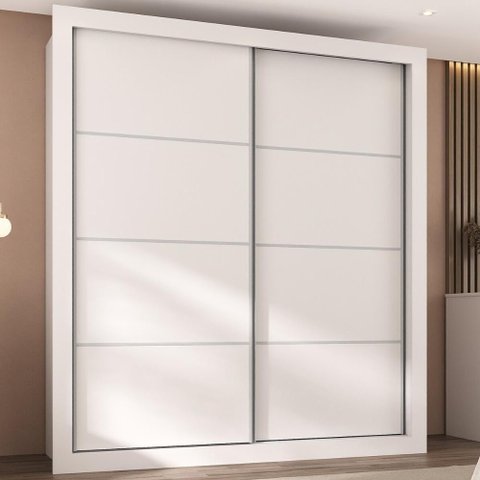 Guarda-roupas Casal 2 Portas de Correr 4 Gavetas Alasca Multimóveis Mp4311 Branco Branco
