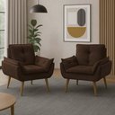 Ver imagem 1 de Kit 2 Poltronas Decorativas Opala Recepção Luxo Confortável