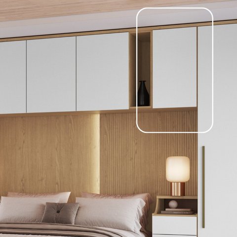 Modulo Aéreo 1 Porta Elegance 73cm x 54cm Marrom/Angelin/Blanc