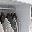 Ver imagem 2 de Guarda-roupa Casal Kappesberg 3 Portas Reversiveis de Correr 3 Espelhos 2 Cabideiros Branco