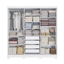 Ver imagem 3 de Guarda-roupa Casal Kappesberg 3 Portas Reversiveis de Correr 3 Espelhos 2 Cabideiros Branco