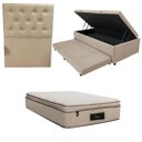 Ver imagem 1 de Cama Box Baú Solteiro com Auxiliar (Bicama) + Colchão Cloud Molas Ensacadas c/Pillowtop 32cm | Kit C