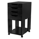 Ver imagem 1 de Organizado de Escritório Gaveteiro Easy Box MDF 4 Gavetas com Rodízios Preto Black Piano