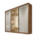 Ver imagem 1 de Guarda Roupa Casal Diamond Glass 3 Portas 8 Gavetas 1 Porta Reflequita Nh Rei de Casa Cumaru/Fendi