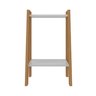 Mesa de Cabeceira Suporte Organizador Isabella Branco Pés Madeira - 2