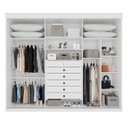 Ver imagem 4 de Guarda-Roupa Casal 3 Portas 6 Gavetas 100% MDF Ripado Londrina Branco