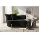 Ver imagem 1 de Namoradeira Sofá Feijão Luna 130cm Orgânica Veludo Preto