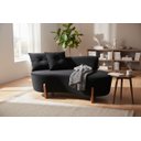 Ver imagem 2 de Namoradeira Sofá Feijão Luna 130cm Orgânica Veludo Preto