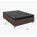 Ver imagem 2 de Cama Box Casal Tecido Marrom com Colchão D20 Tampo Preto 12cm