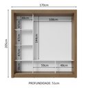 Ver imagem 5 de Guarda-roupa Casal 3 Portas de Correr Rustic/cinza Nobre Madesa