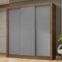 Ver imagem 1 de Guarda-roupa Casal 3 Portas de Correr Rustic/cinza Nobre Madesa