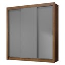 Ver imagem 3 de Guarda-roupa Casal 3 Portas de Correr Rustic/cinza Nobre Madesa