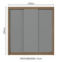 Ver imagem 4 de Guarda-roupa Casal 3 Portas de Correr Rustic/cinza Nobre Madesa